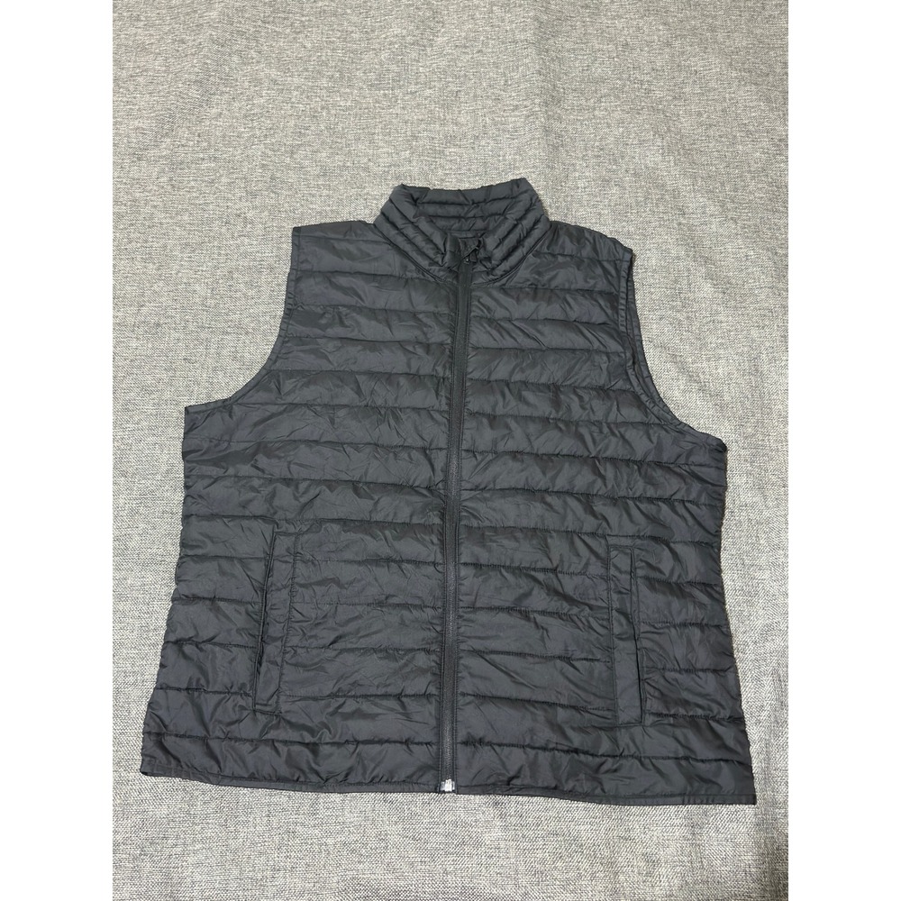 Gap Mens XL Puffer Vest Black ColdControl Water Resistant Ripstop